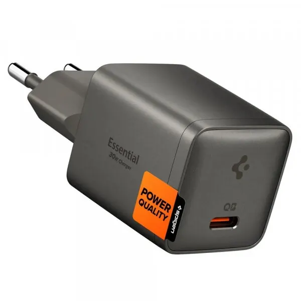 Spigen Incarcator Retea Spigen EE301EU Essential, 30W, 3A, 1 x USB-C, Gri ACH10447