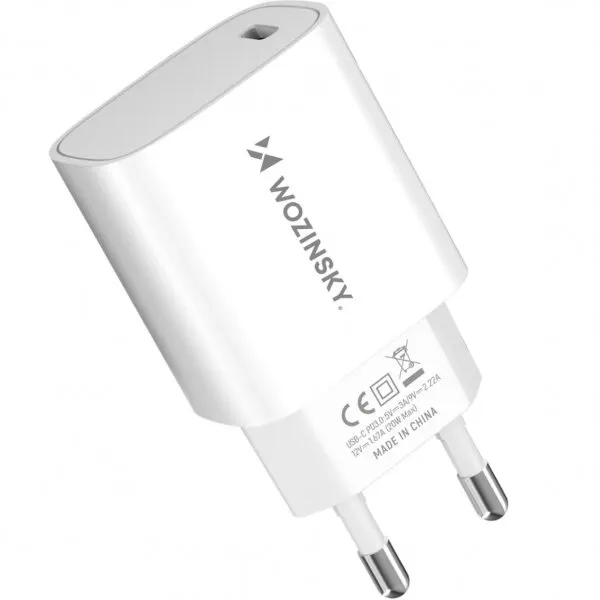 WZK Incarcator Retea WZK WGWCCW, 20W, 3A, 1 x USB-C, Alb