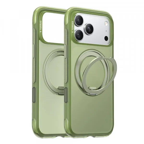 Torras Husa MagSafe pentru Apple iPhone 17 Pro Max, Torras, Ostand O3 Air, Verde Satinata