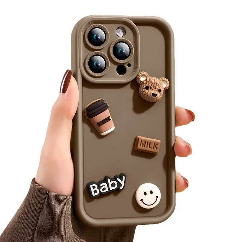 Husa de Protectie, Flippy, pentru Apple iPhone 13 Pro Max, Model Ursuleti 3D, Antisoc, Rezistenta la Impact, Protectie