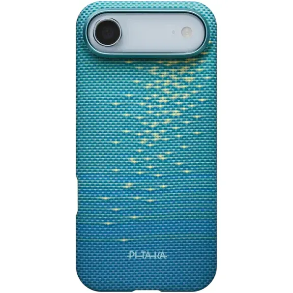 Pitaka Husa telefon Pitaka Glints of Gold Ultra-Slim, compatibil iPhone Air, MagSafe, Aramida, Albastru