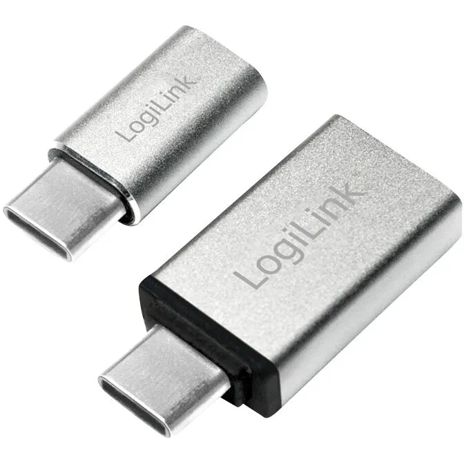 logilink Adaptor LOGILINK, pentru smartphone, USB 3.0 la USB Type-C, USB Type-C (T) la Micro-USB (M), argintiu
