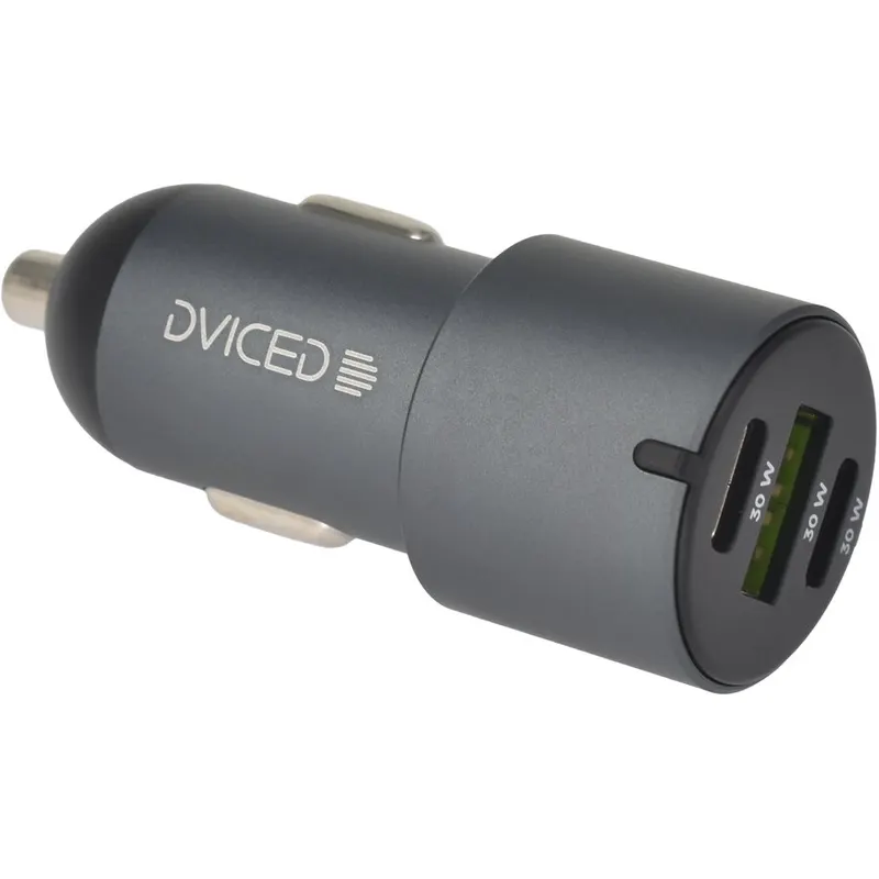 Dviced Dviced Car charger 60W 1 USB-A, 2 USB-C - Gray