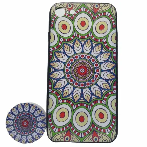 Apple, Husa Apple iPhone X / XS Multicolor Model Paun + Popsocket inclus