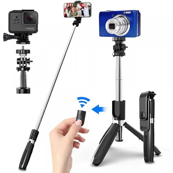 techsuit Selfie Stick Bluetooth Techsuit L02, Universal, Negru