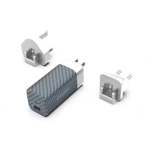 Energizer Incarcator retea PowerDelivery Energizer Universal, 65W, 1 USB A + 1 USB C, Silver (US, UK, EU)