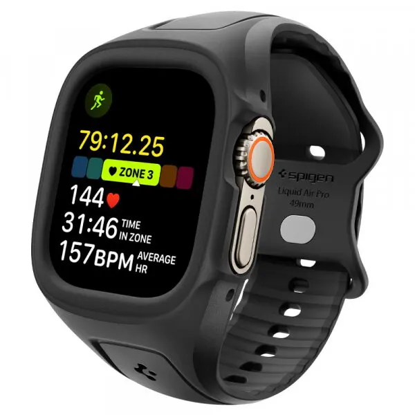 Spigen Husa Spigen Liquid Air Pro pentru Apple Watch Ultra Series, Neagra ACS05463