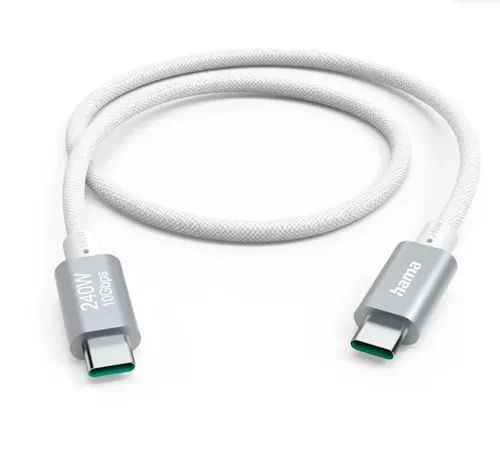 Cablu de date Hama 201724, USB Type-C - USB Type-C, 240W, 1.5 m (Alb)
