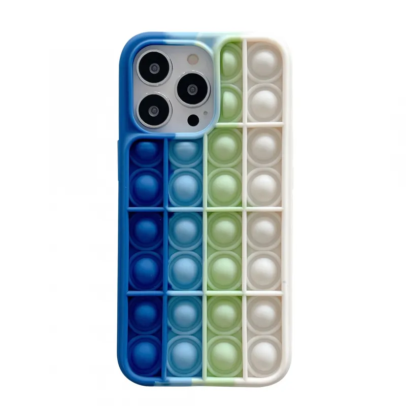 Flippy, Husa de protectie Flippy Pop It compatibila cu Apple iPhone 13 Pro, Model 6, Multicolor