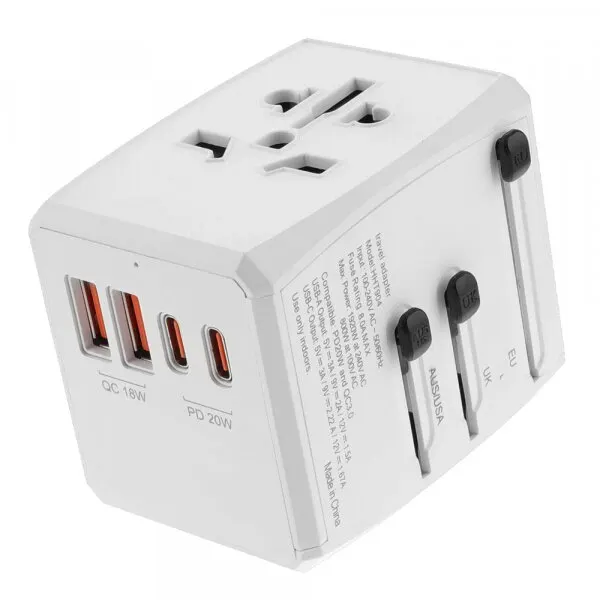 techsuit Incarcator Retea Techsuit HHT904-W2 Travel, 20W, 3A, 2 x USB-A - 2 x USB-C, Alb