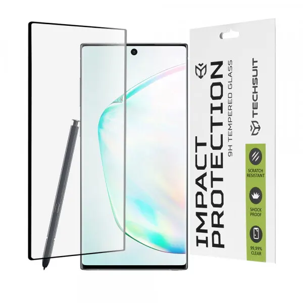 techsuit Folie de protectie Ecran Techsuit pentru Samsung Galaxy Note 10+ 5G N976 / Note 10+ N975, Sticla Securizata, Full Glue, 111D, Neagra
