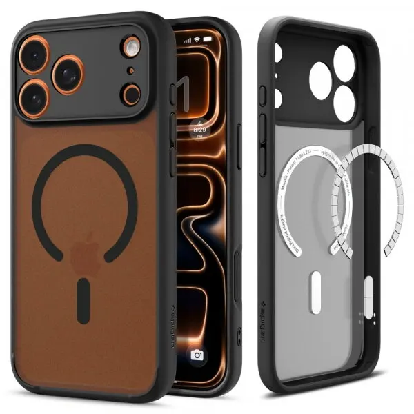 Spigen Husa MagSafe pentru Apple iPhone 17 Pro Max, Spigen, Ultra Hybrid, Neagra Satinata ACS10285