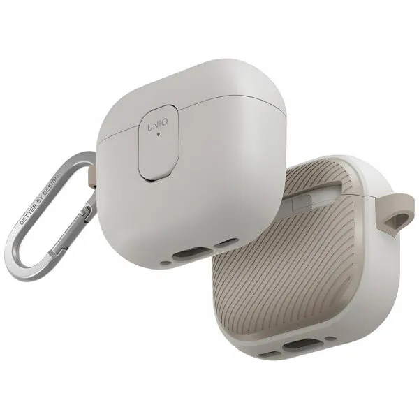 UNIQ Husa UNIQ Clyde pentru Apple AirPods 4, Gri Bej