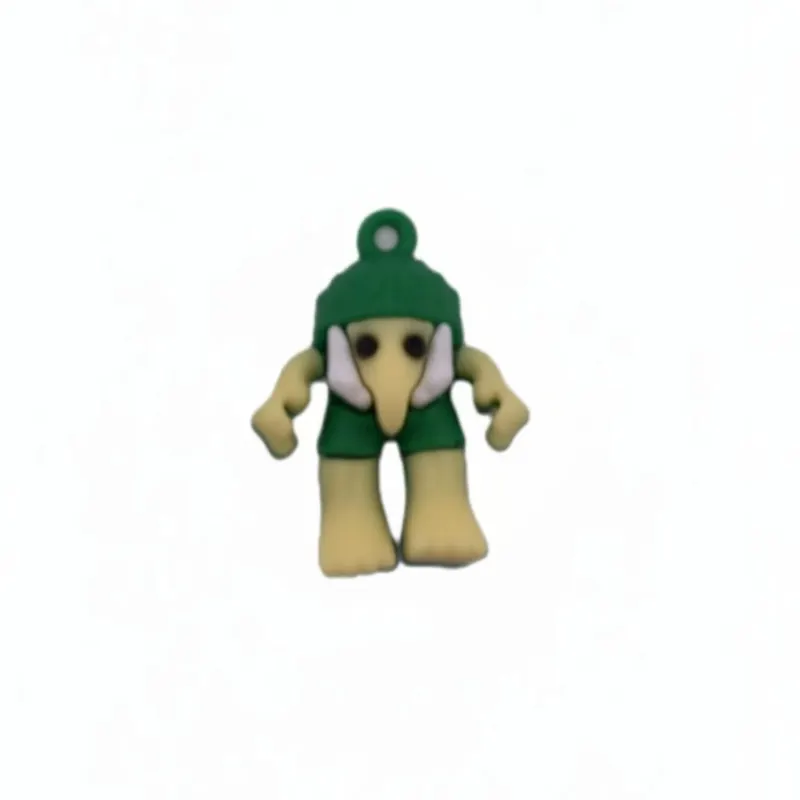Breloc de Chei din Silicon, Flippy, Figurina Brainrot Brr Brr Patapim, 3,5 cm, Verde