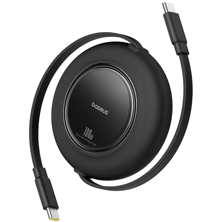 BASEUS Cablu Baseus Free2Pull retractabil USB-C la USB-C 100W, 2m, Negru