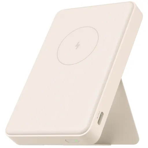 Xiaomi Acumulator extern Xiaomi Magnetic, 6.000mAh, 15W, Incarcare Wireless Magnetica, Incarcare Multipla, MagSafe, Li-ion, Crem