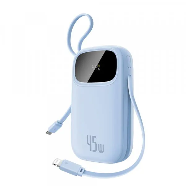 BASEUS Baterie Externa Baseus EnerFill FC31 Qpow 3, 10000mAh, 45W, QC + PD, 1 x Lightning - 1 x USB-A - 2 x USB-C, Albastra