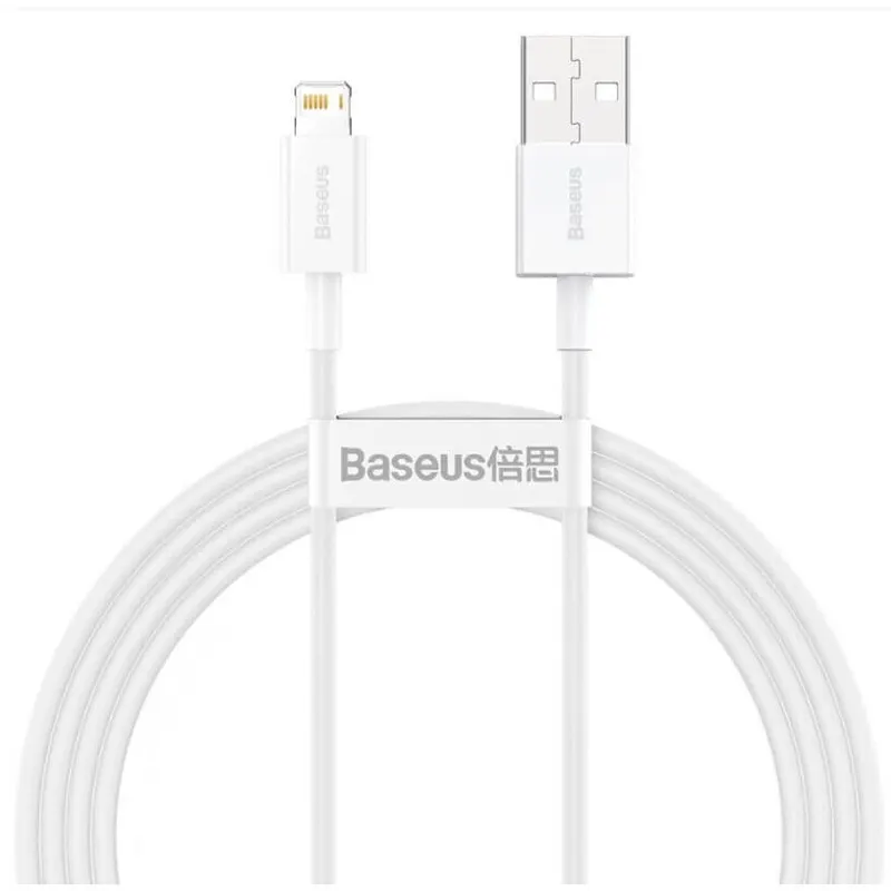 BASEUS Cablu Date si Incarcare Baseus, Superior Series CALYS-B02, USB la tip Lightning, 1.5 m, 2.4A, Alb