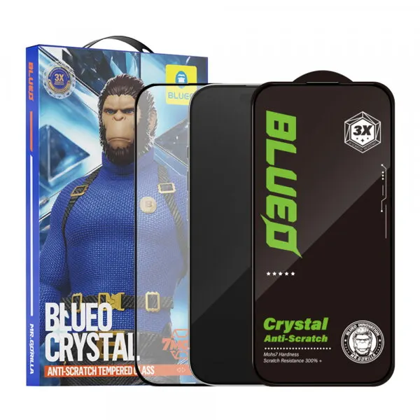 Blueo Folie de protectie Ecran Blueo Crystal Anti-Scratch pentru Apple iPhone 16 Pro, Sticla Securizata, Full Glue, Neagra