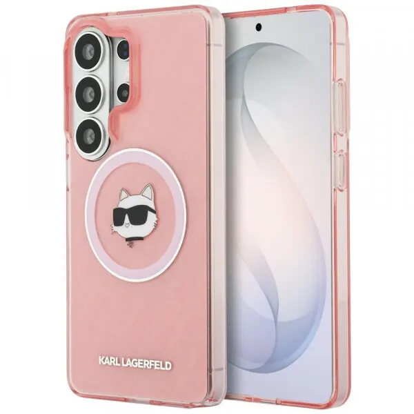 Karl Lagerfeld Husa MagSafe pentru Samsung Galaxy S26 Ultra S948, Karl Lagerfeld, IML Choupette Head on KL Repeated Logo, Roz