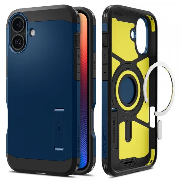 Spigen Husa MagSafe pentru Apple iPhone 16, Spigen, Tough Armor, Bleumarin ACS08217
