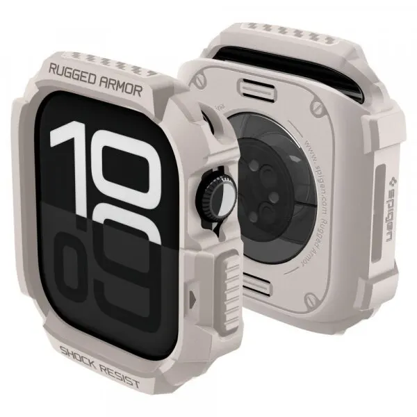 Spigen Husa Spigen Rugged Armor V2 pentru Apple Watch Series 10 / 11 42mm, Bej ACS10493