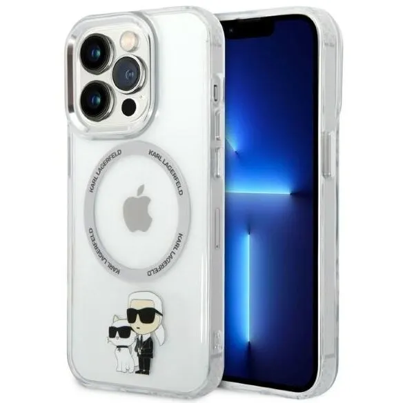 Karl Lagerfeld Husa MagSafe pentru Apple iPhone 14 Pro, Karl Lagerfeld, Ikonik Karl & Choupette, Transparenta