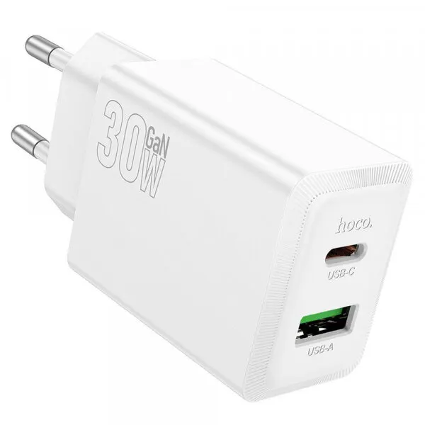 HOCO Incarcator Retea HOCO N71, 30W, 3A, 1 x USB-A - 1 x USB-C, Alb