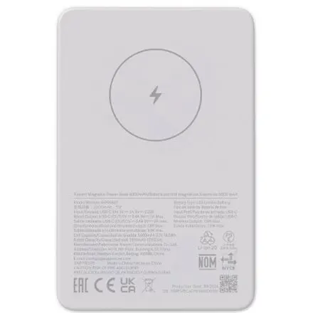 Xiaomi Acumulator extern magnetic Xiaomi BHR9303GL, 5000 mAh, Wireless, 10 W, Alb