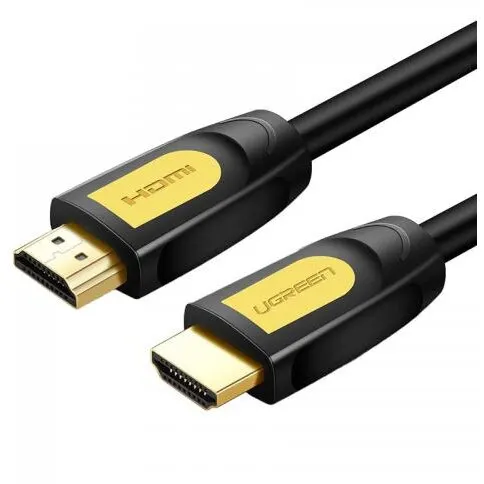 Ugreen CABLU video Ugreen, HD101 HDMI (T) la HDMI (T), rezolutie maxima 4K UHD (3840 x 2160) la 60 Hz, round cable, conectori auriti, 1m, galben + negru