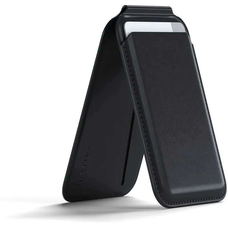 Satechi Satechi Vegan-Leather Magnetic Wallet Stand (iPhone 12/13/14/15 all models) - Black