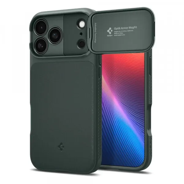 Spigen Husa MagSafe pentru Apple iPhone 18 Pro Max / 17 Pro Max, Spigen, Optik Armor, Verde ACS09901