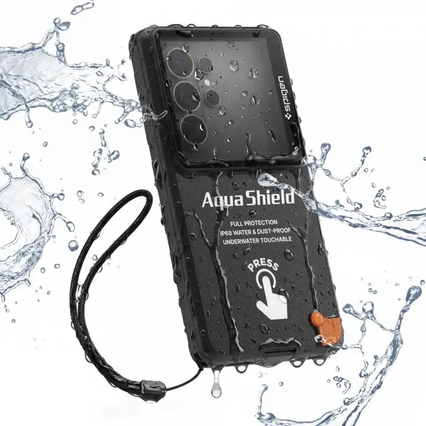 Spigen Husa Universala Waterproof Spigen pentru Telefon max. 6.9inch, Aqua Shield A604, Neagra ACS11675