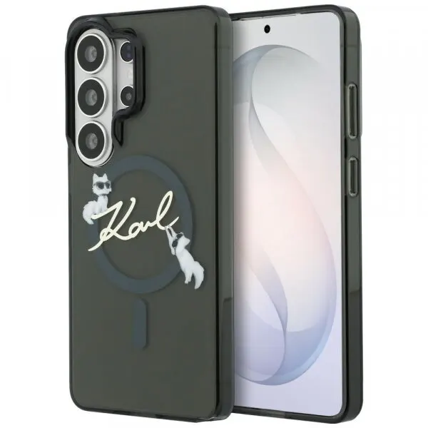 Karl Lagerfeld Husa MagSafe pentru Samsung Galaxy S26 Ultra S948, Karl Lagerfeld, IML Choupette Karl Script Logo, Neagra