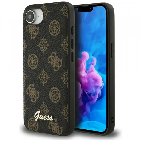 Guess Husa MagSafe pentru Apple iPhone 17e / 16e, Guess, Peony Script, Neagra