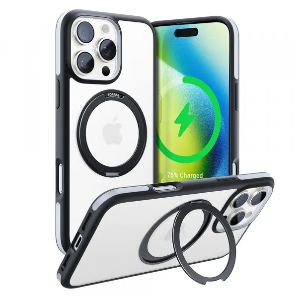 Torras Husa MagSafe pentru Apple iPhone 16 Pro Max, Torras, Ostand R Fusion, Neagra