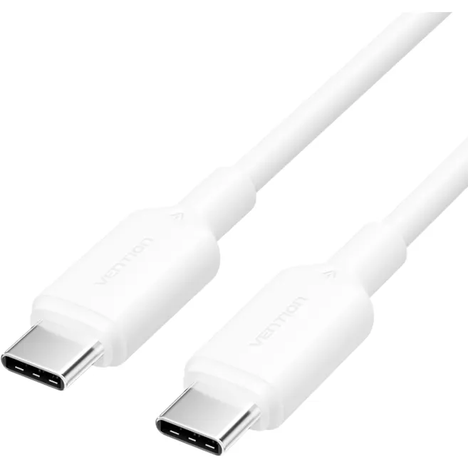 Vention Cablu alimentare si date Vention, USB Type-C (T) la USB Type-C (T), 1m, 480 Mbps, 60W, PVC, alb
