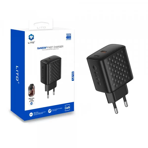 LITO Incarcator Retea Lito LC13, 20W, 3A, 1 x USB-C, Negru