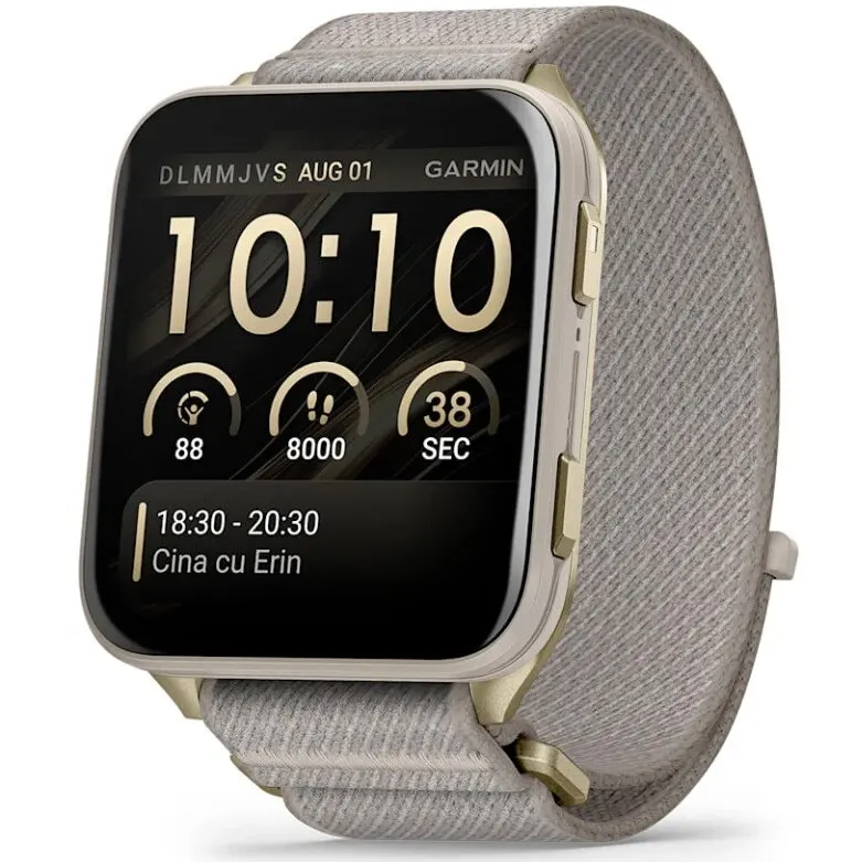 GARMIN Ceas inteligent Garmin Venu X1, 51.2 mm, AMOLED, spate din titan si curea din nailon, Gri