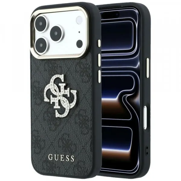 Guess Husa pentru Apple iPhone 18 Pro Max / 17 Pro Max, Guess, 4G Big Strass Logo, Neagra