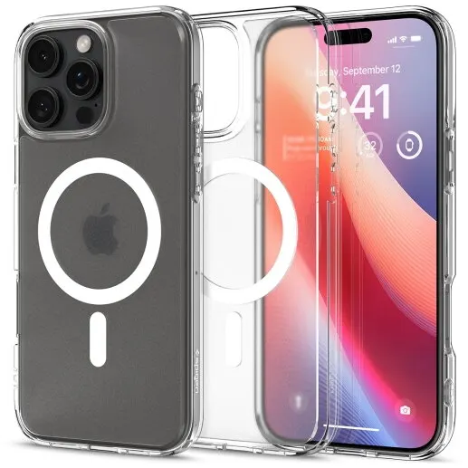 Spigen Husa MagSafe pentru Apple iPhone 16 Pro, Spigen, Ultra Hybrid, Transparenta Satinata ACS08133
