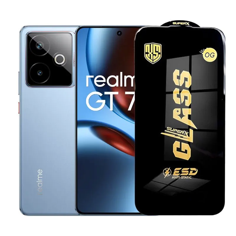 Flippy, Folie de Protectie pentru Realme GT7T, Flippy, Sticla Securizata ESD, Margini Negre