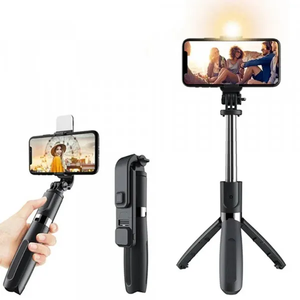 techsuit Selfie Stick Bluetooth Techsuit L02s, Universal, Negru