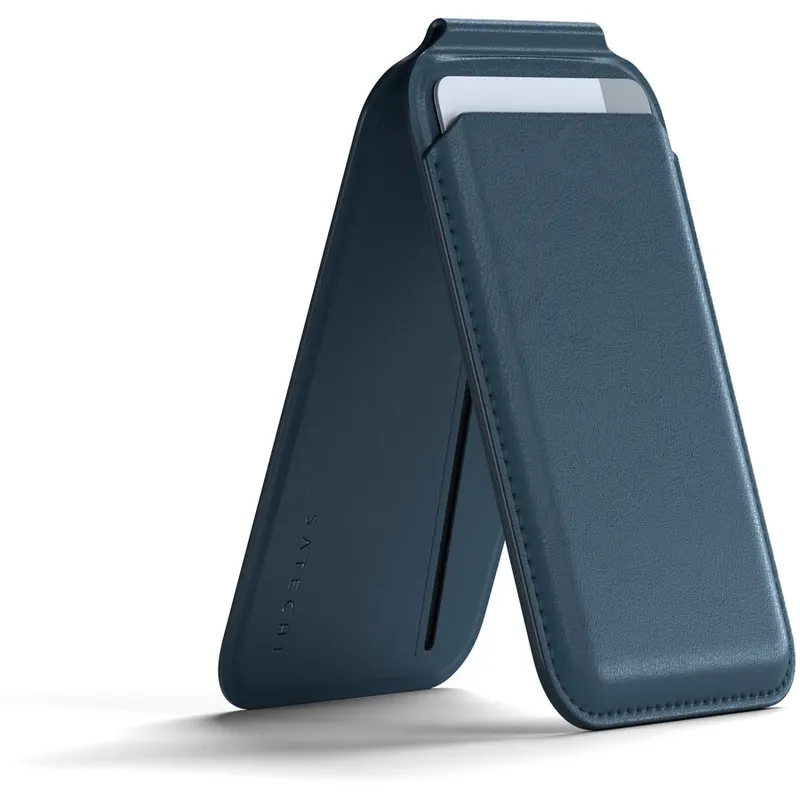 Satechi Satechi Vegan-Leather Magnetic Wallet Stand (iPhone 12/13/14/15 all models) - Dark Blue
