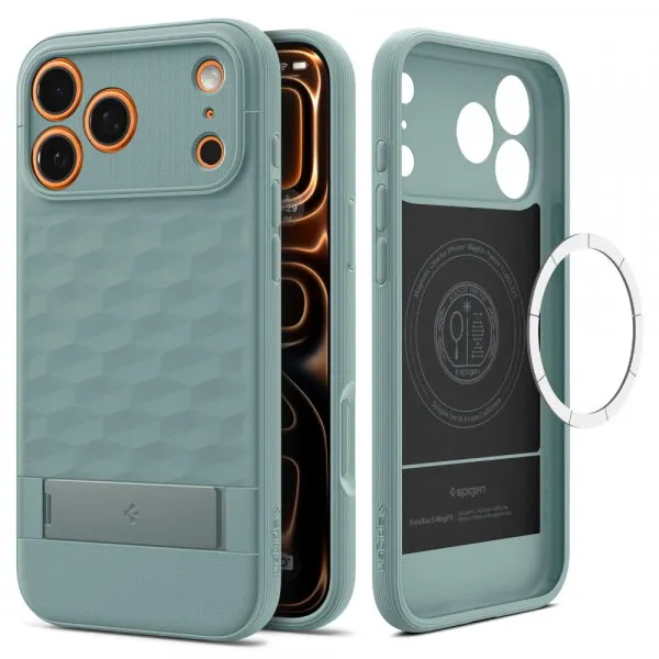 Spigen Husa MagSafe pentru Apple iPhone 17 Pro, Spigen, Caseology Parallax S, Verde