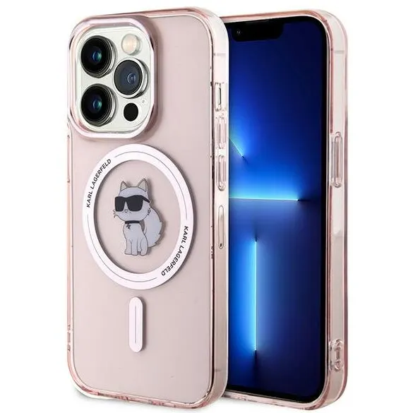 Karl Lagerfeld Husa MagSafe pentru Apple iPhone 14 Pro Max, Karl Lagerfeld, IML Choupette, Roz