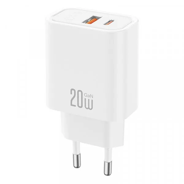 XO Design Incarcator Retea XO Design CE40, 20W, 3A, 1 x USB-A - 1 x USB-C, Alb
