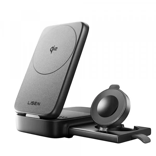 Lisen Incarcator Retea Wireless Lisen W106 3in1, 15W, 1.67A, Gri YL0424120009