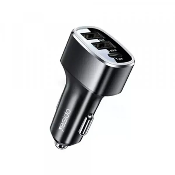 Yesido Incarcator Auto Yesido Y47, 49W, 3A, 2 x USB-A - 1 x USB-C, Negru