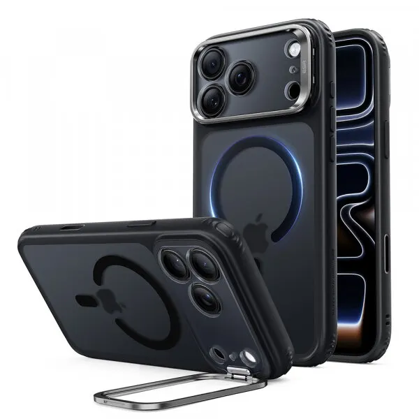 ESR Husa MagSafe pentru Apple iPhone 18 Pro / 17 Pro, ESR, Classic Hybrid Kickstand, Neagra Satinata